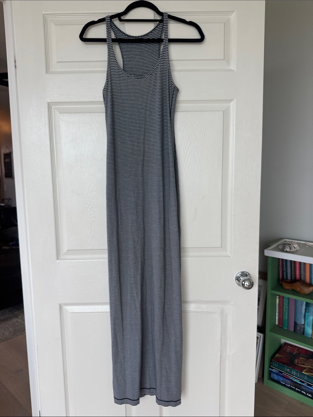 lululemon athletica Navy and White Striped Racerback Maxi Dress